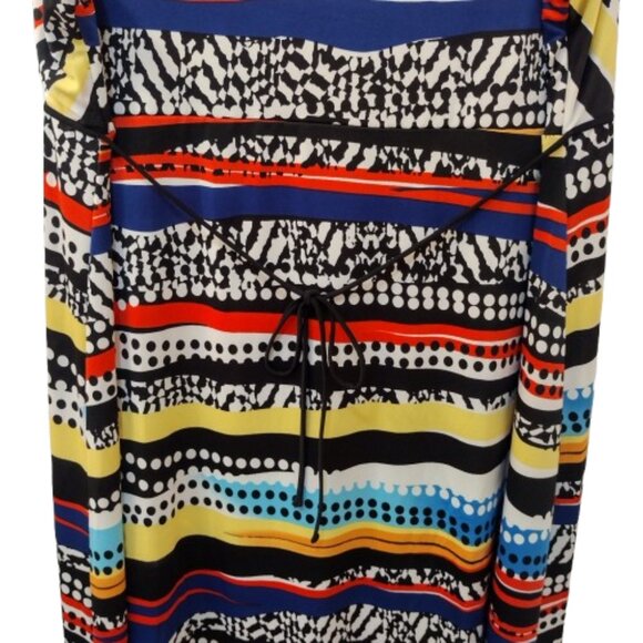 New Directions: Sleeveless Maxi Dress, Size 3X, Black/White/Blue/Red/Yellow - Picture 3 of 6
